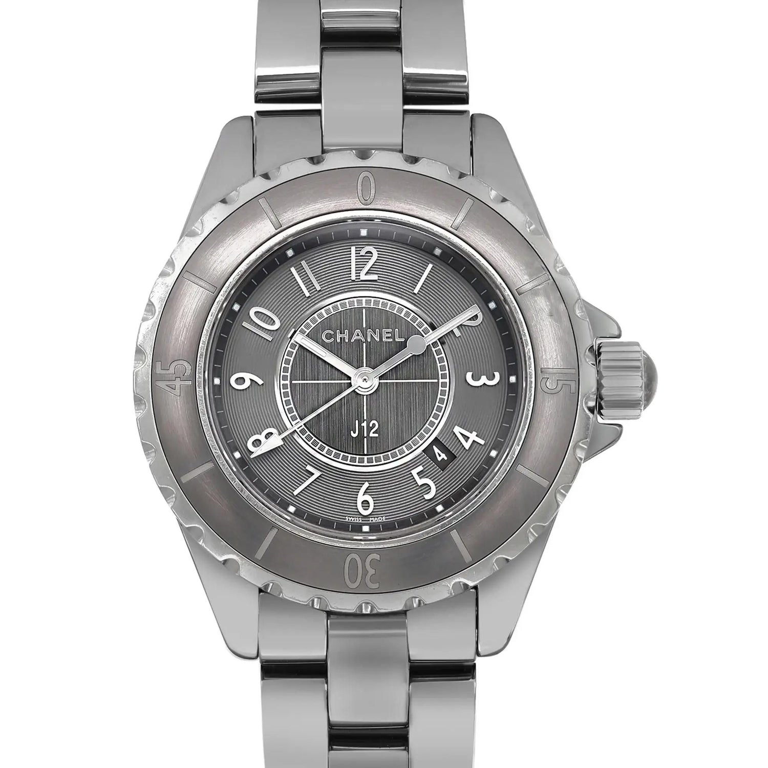 Chanel J12 Chromatic 33mm Titanium Ceramic Grey Dial Ladies Quartz Watch H2978