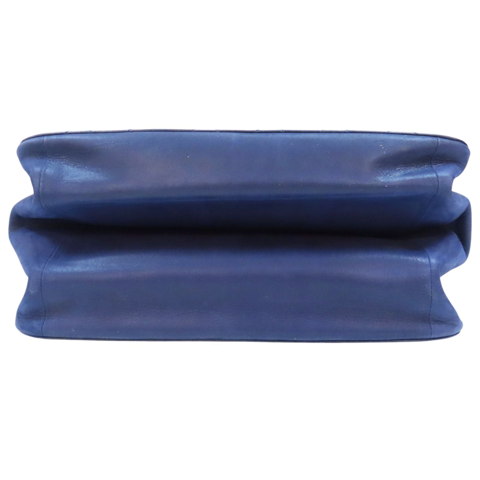 Chanel Matelasse Coco Mark Shoulder Handbag Calfskin Blue Gold Metal