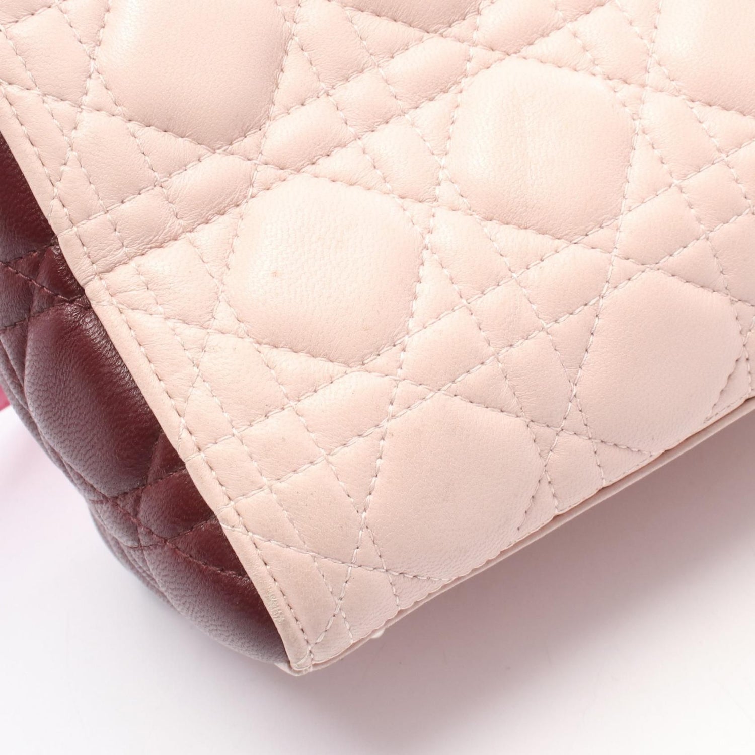 Dior Lady Dior Christian Dior Handbag Pink Bordeaux Leather