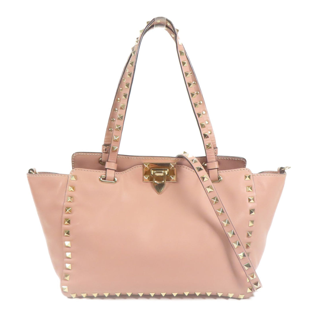 Valentino Cowhide Leather 2Way Shoulder Gold Hand-ground Shoulder Bag 2way Shoulder Bag Purple Pink Calfskin (cowhide)