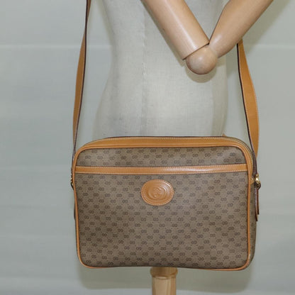 Gucci Micro Gg Supreme Shoulder Bag Pvc Beige Auth