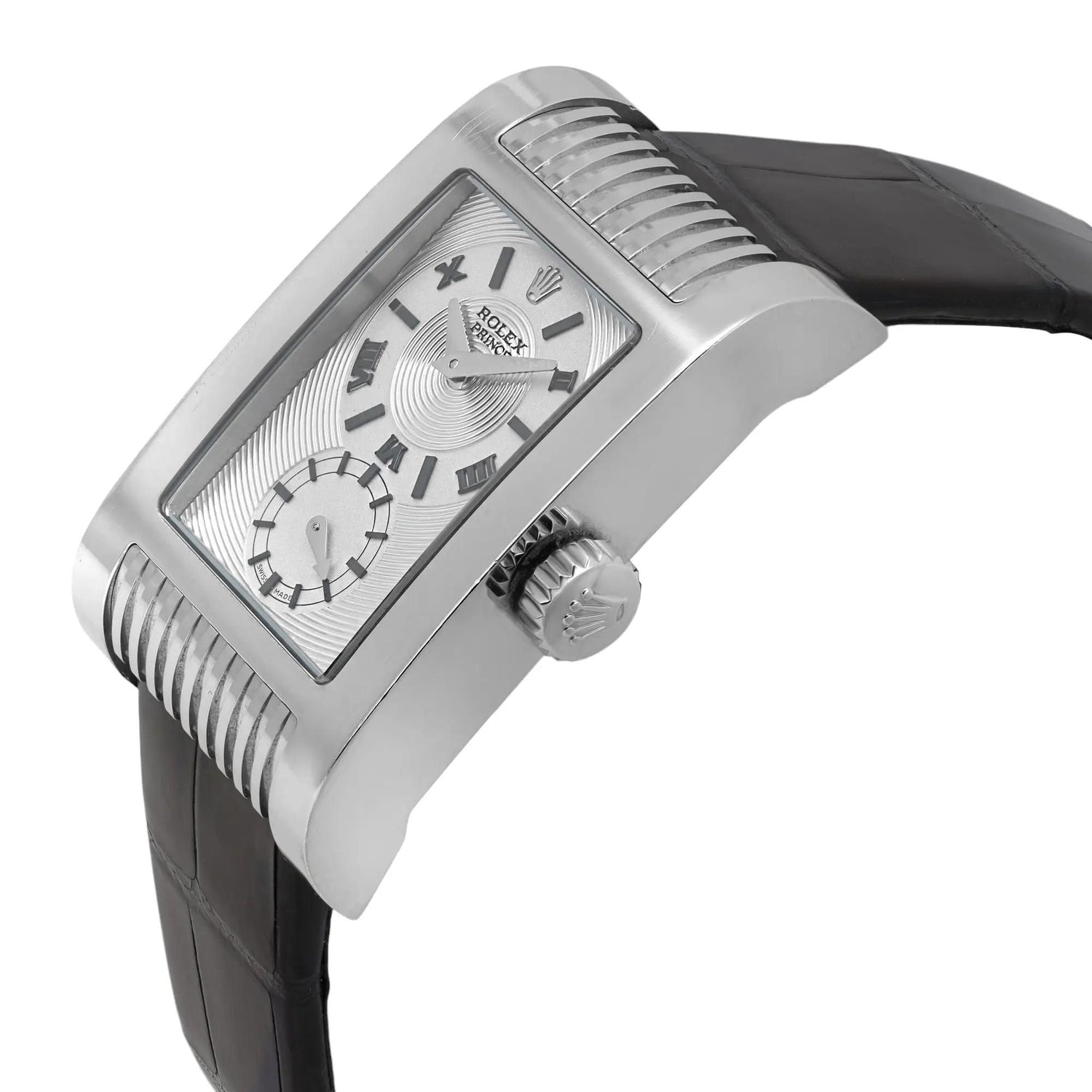 Rolex Cellini Prince 18k White Gold Silver Dial Men Hand Wind Watch 5441