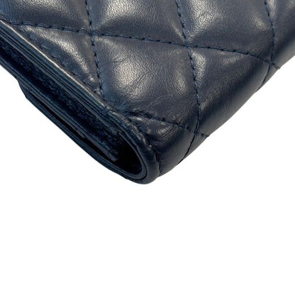 Chanel Matelasse 2.55 Coin Case Calfskin Blue Gold Plated (no Card)