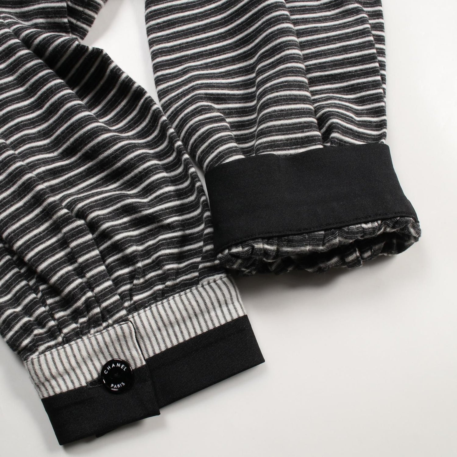 Chanel Black White T-shirt Cotton Nylon P 34294k 00963