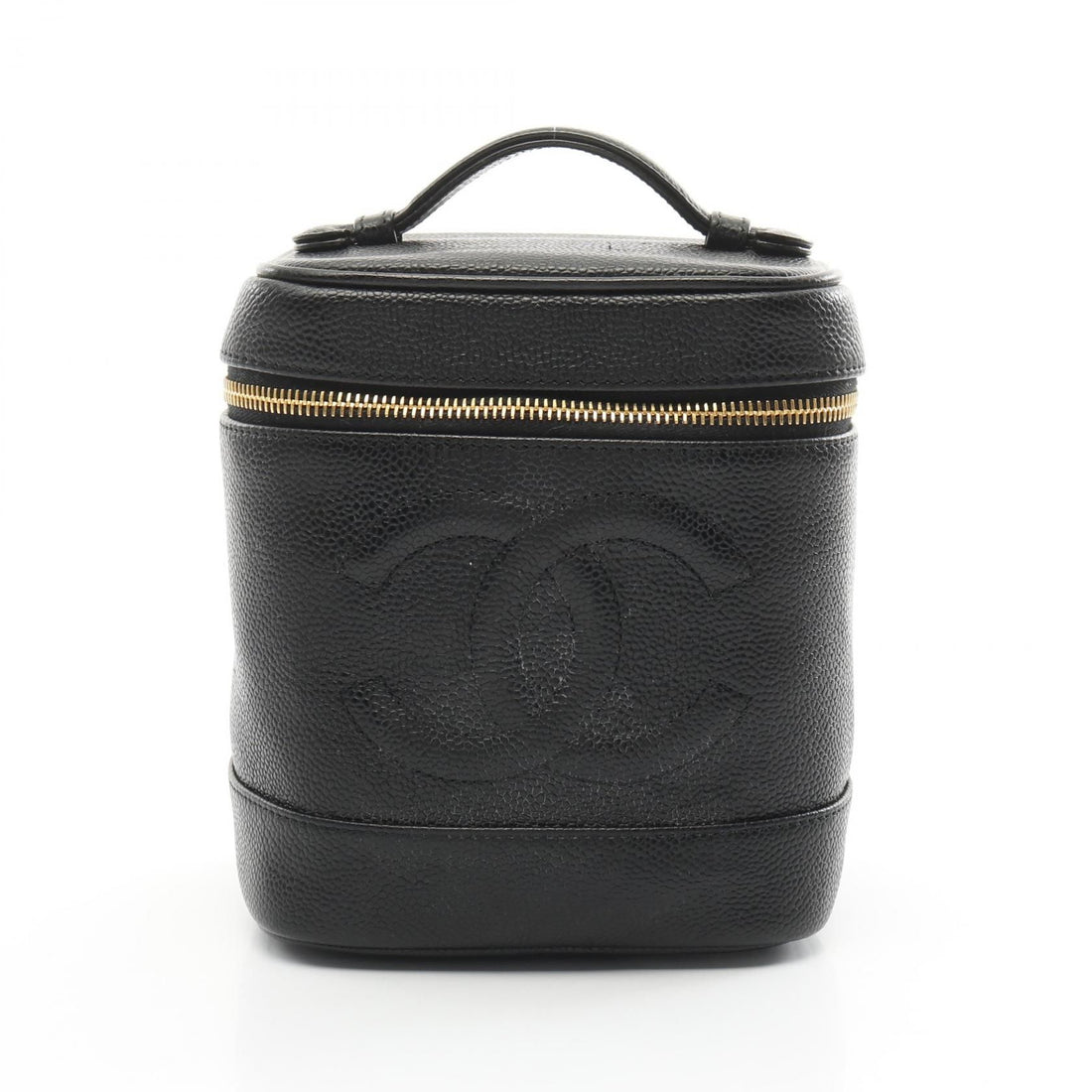 Chanel Black Coco Mark Handbag Leather Grained Calfskin A 01998