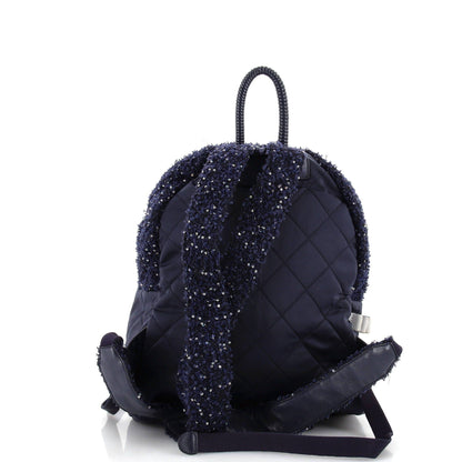 Chanel Astronaut Essentials Backpack Quilted Nylon With Tweed Medium