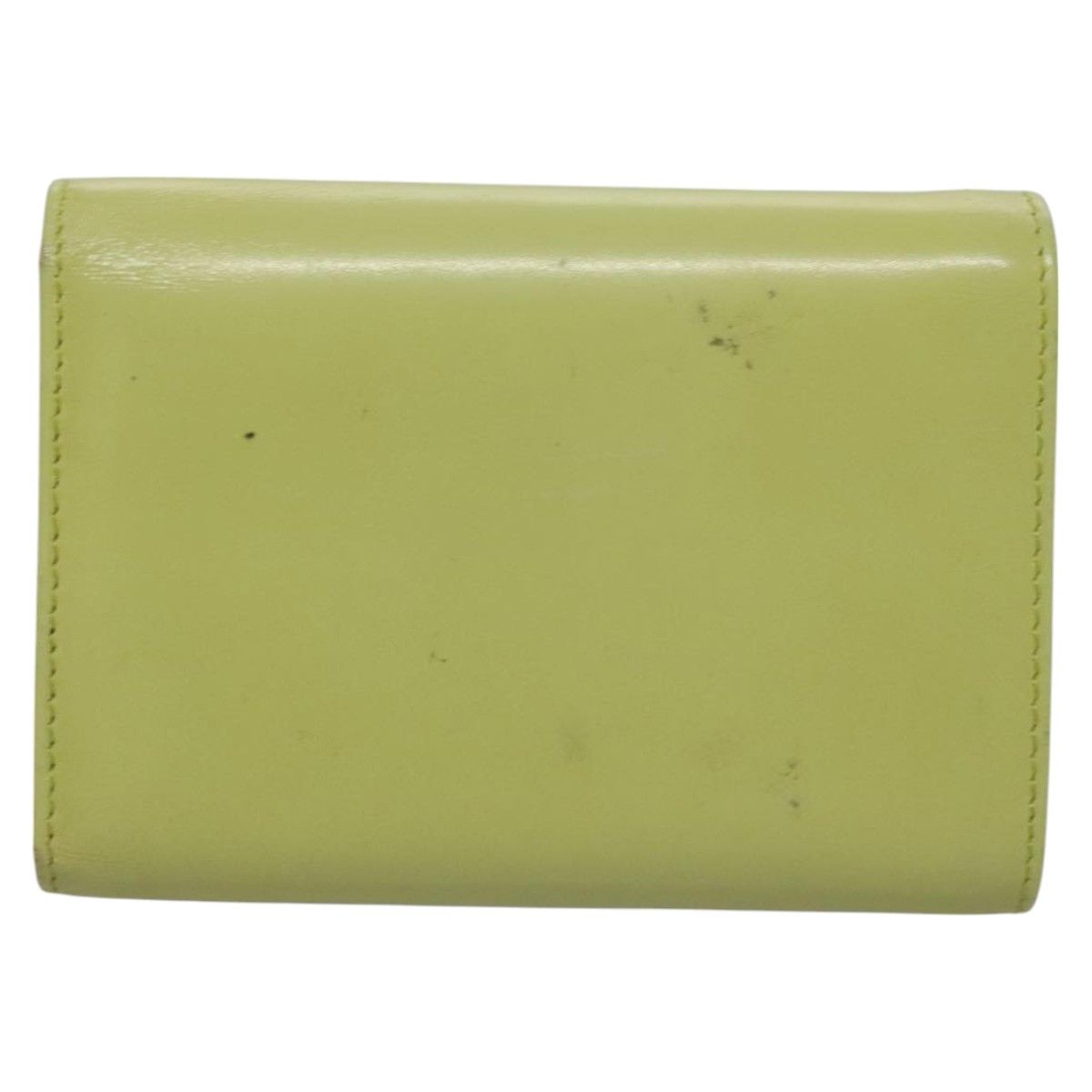Prada Wallet Leather Green Gold Auth