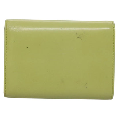 Prada Wallet Leather Green Gold Auth