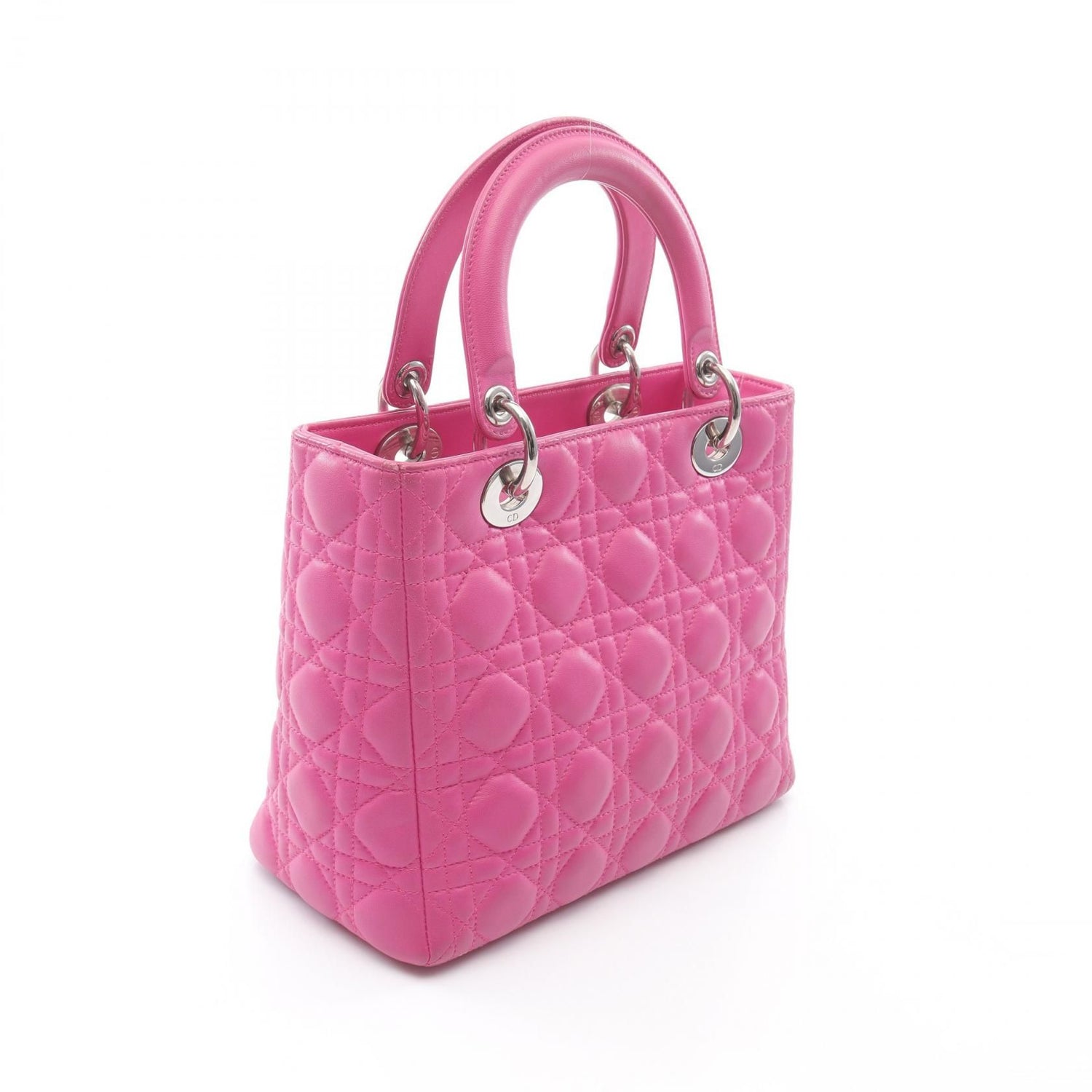 Dior Lady Dior Christian Dior Cannage Handbag Pink Leather