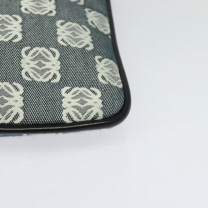 Loewe Anagram Shoulder Bag Canvas Gray Black Silver Auth