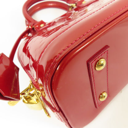 Louis Vuitton Vernis Alma Bb Gold Hand-rolled Shoulder Bag Red Red 2way Shoulder Bag M 91606