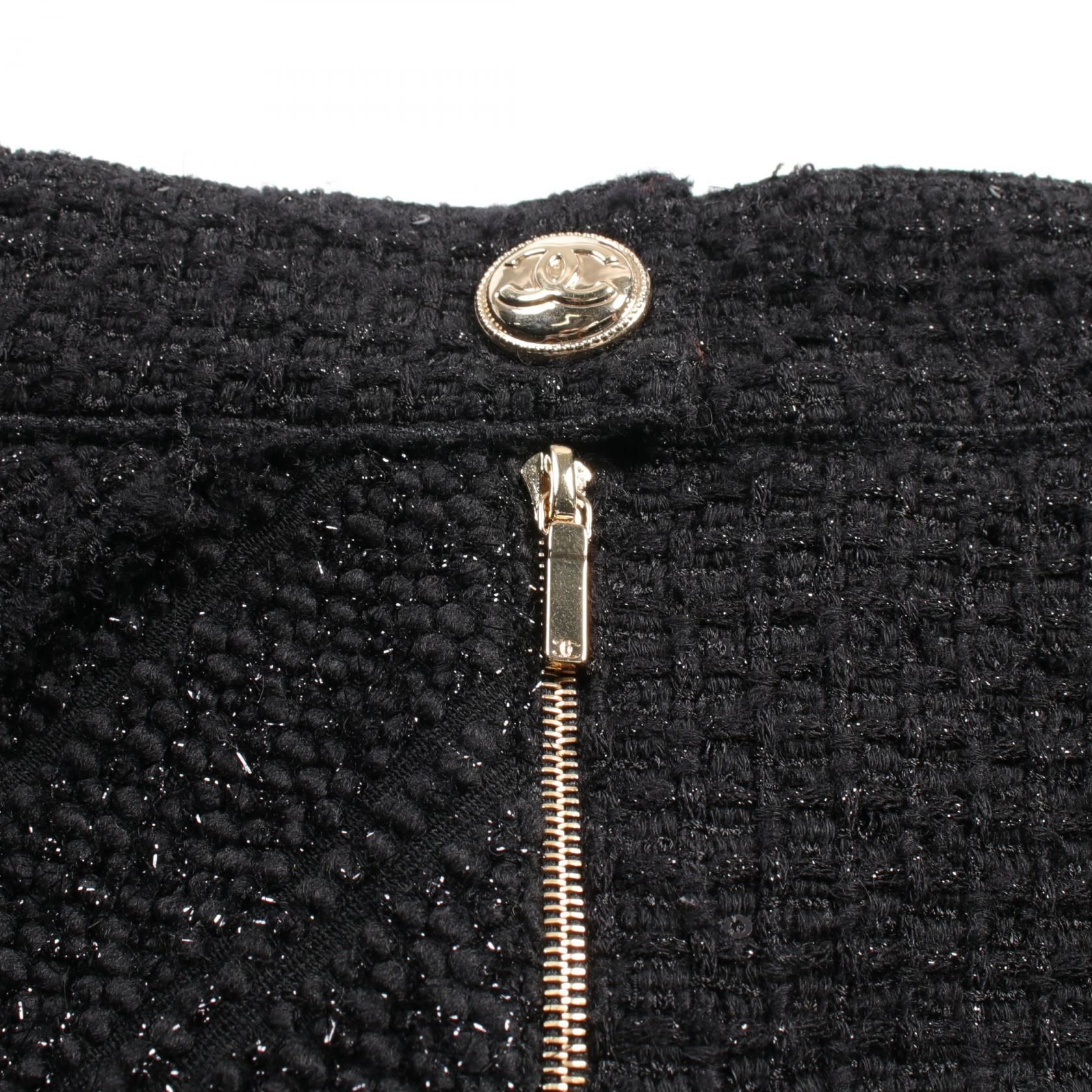 Chanel Black Skirt Wool