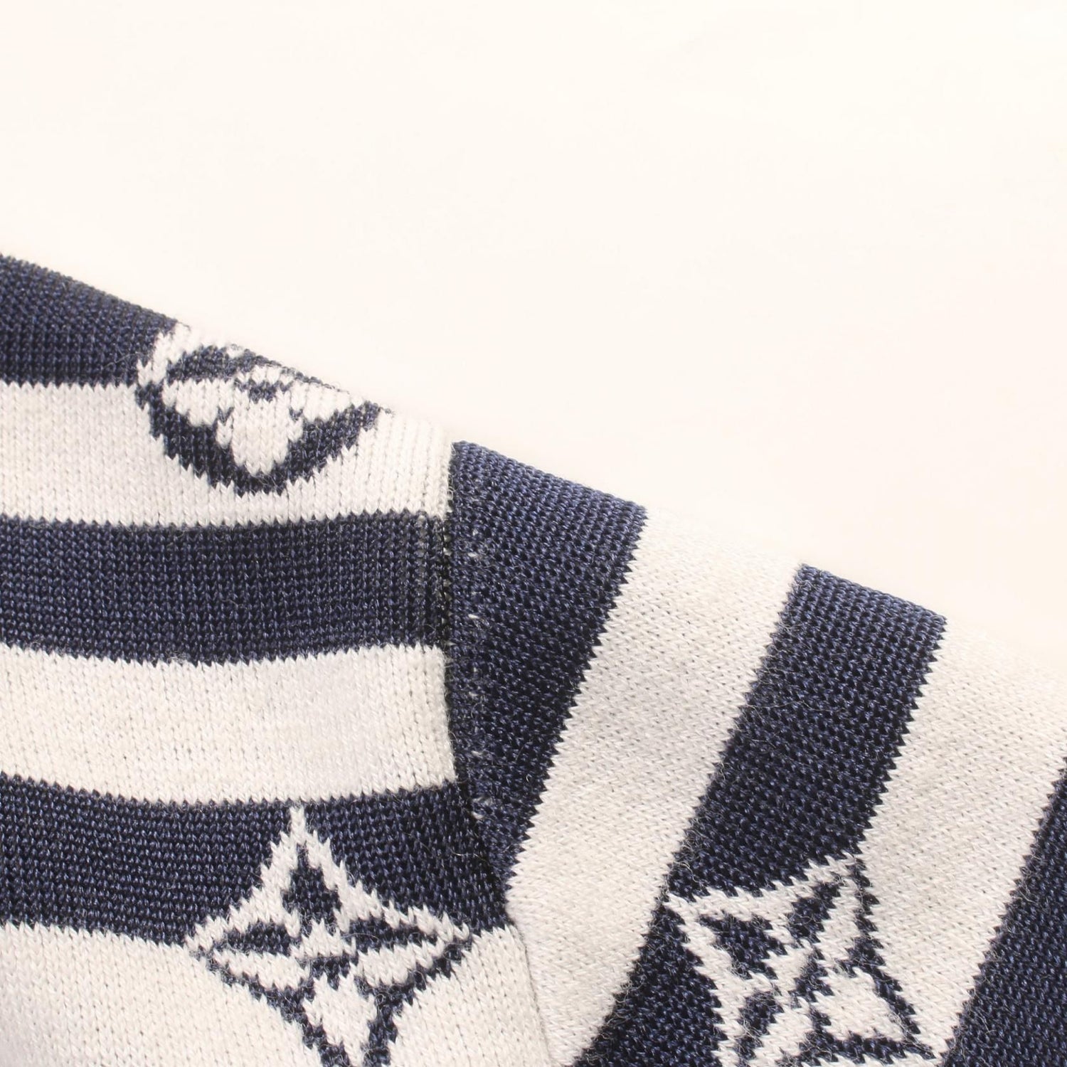 Louis Vuitton Lv Escal Logo Border Ensemble Navy White Cardigan Fjkc 03vzj