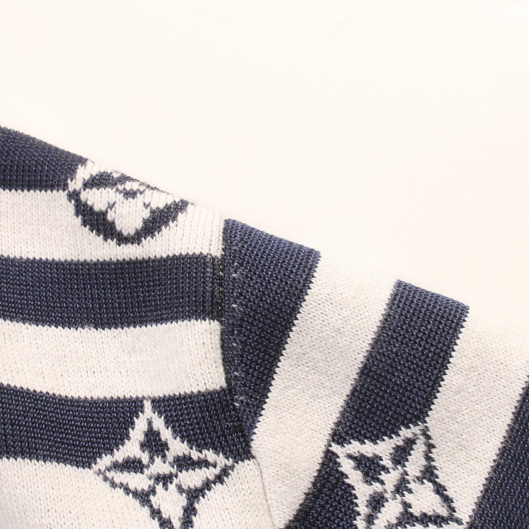 Louis Vuitton Lv Escal Logo Border Ensemble Navy White Cardigan Fjkc 03vzj