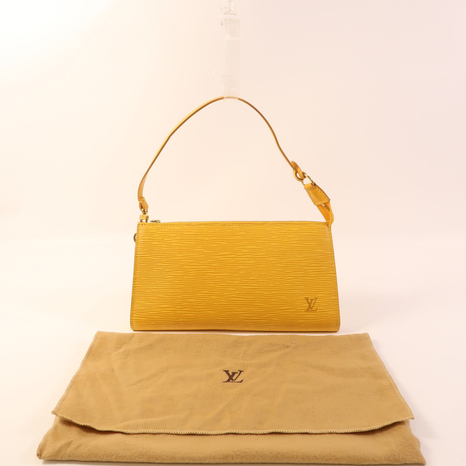 Louis Vuitton Epi Pochette Accessoires Pouch Kinpaku Handmade Bag Yellow Handbag M 5294a