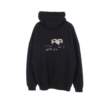 Balenciaga Hand-drawn Bb Icon Hoodie Xs 620973 Cotton Black Mens