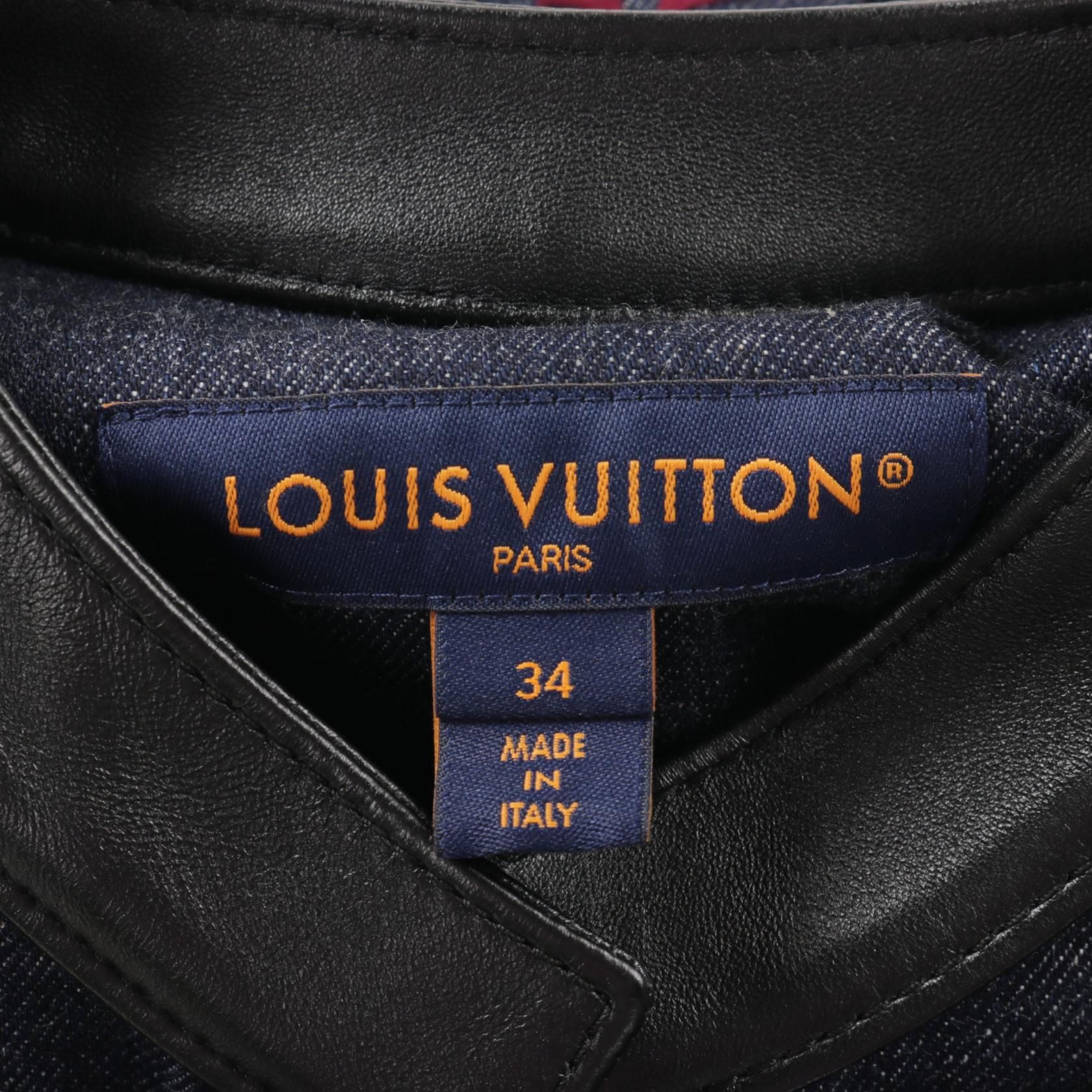 Louis Vuitton Monogram Bordeaux Navy Bordeaux Denim Jacket Rw 232w Aax Fpja 35