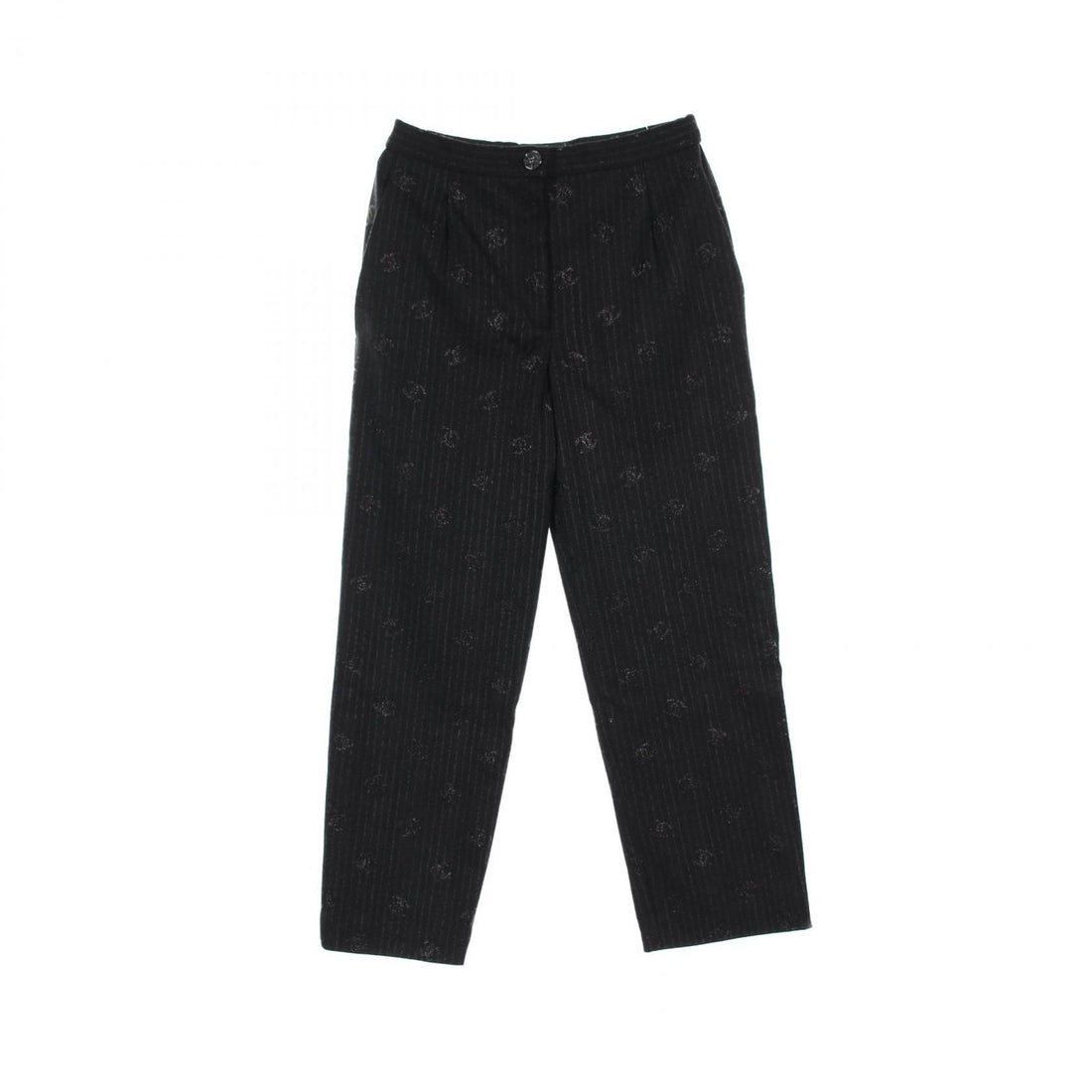 Chanel Black Coco Mark Pants Wool P 78024v 69462