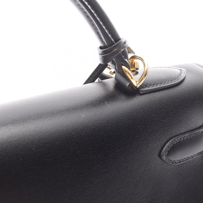 Hermes Kelly 32 Handbag Black Box Calfskin Calfskin (cowhide)
