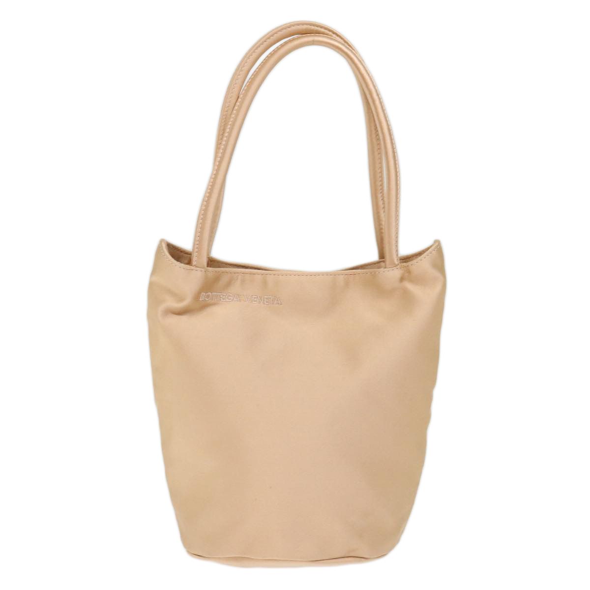 Bottega Veneta Hand Bag Satin Pink Gold Auth