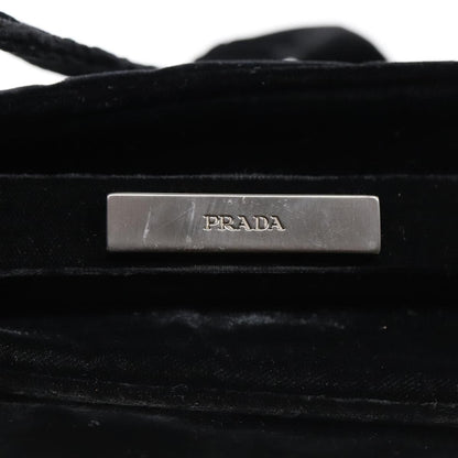 Prada Shoulder Bag Velor Black Auth