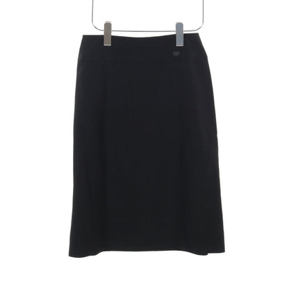 Chanel Coco Mark Button Jacket Skirt Set P 17768v 09938 Wool Black 