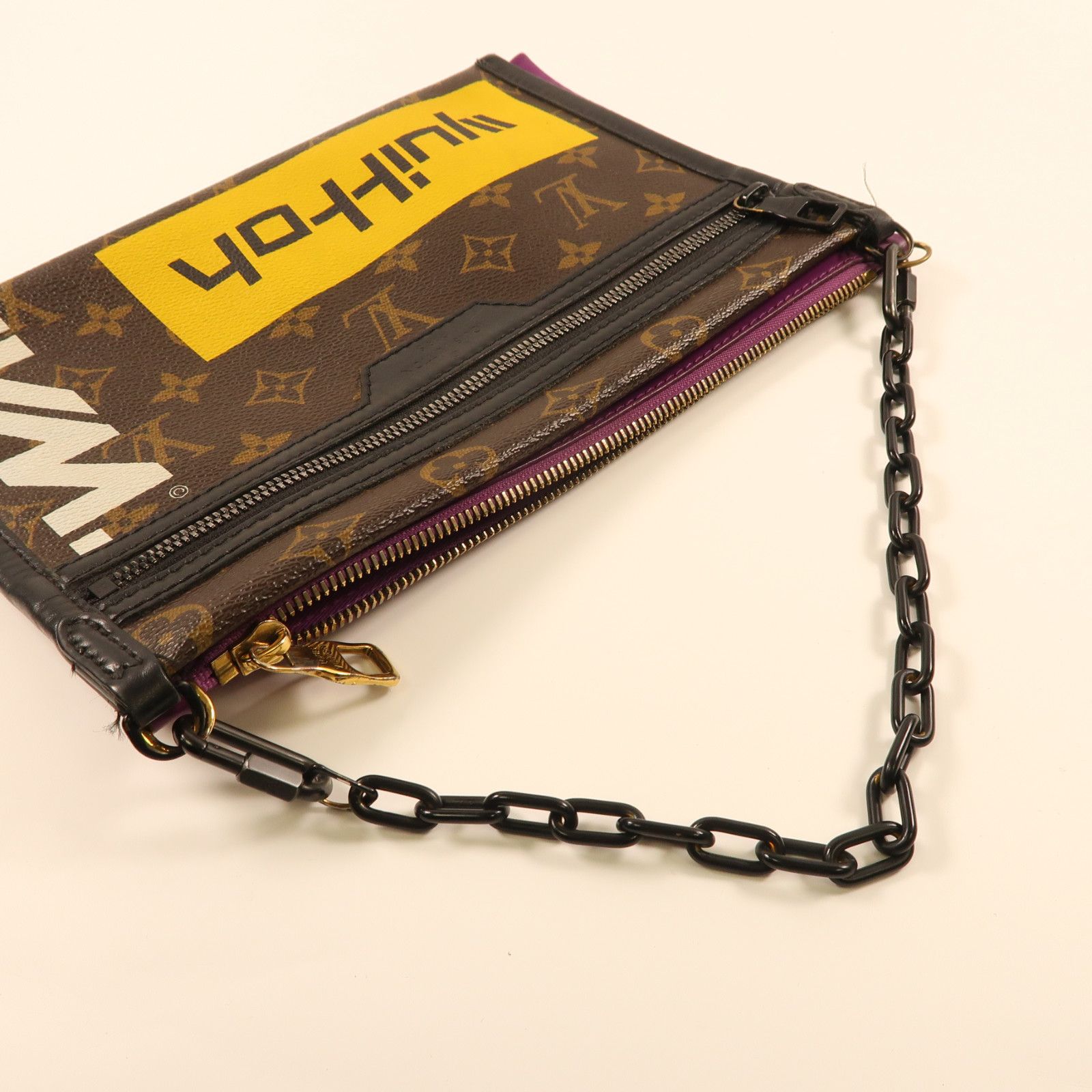 Louis Vuitton Monogram D.flat Shoulder Gold/purple Brown Purple Brown/purple Shoulder Bag M 446
