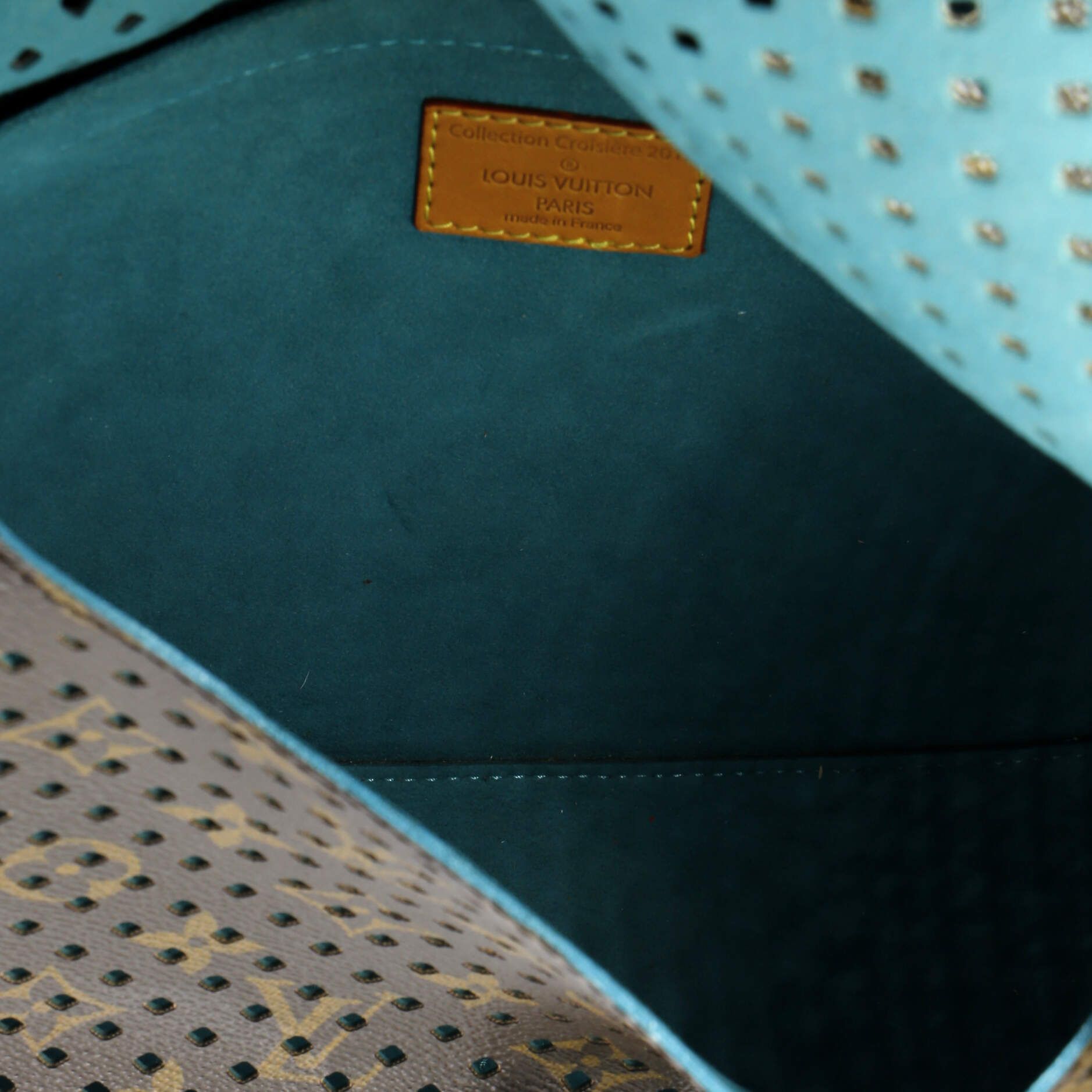 Louis Vuitton Flore Saumur Handbag Perforated Monogram Canvas