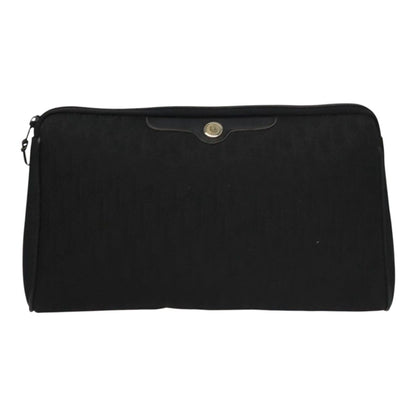 Christian Dior Trotter Canvas Clutch Bag Black Auth