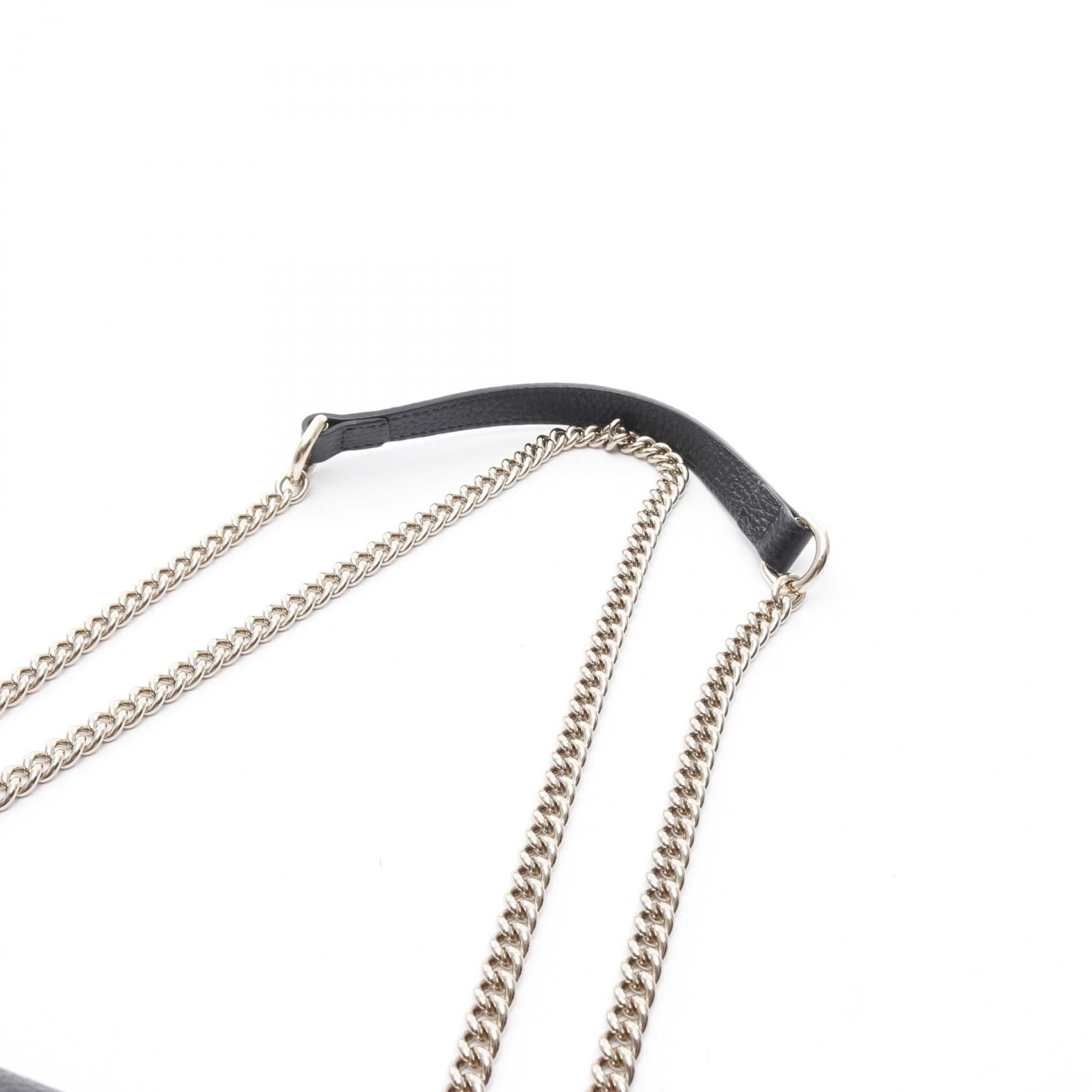 Gucci Interlocking G Shoulder Bag Black Leather 510303