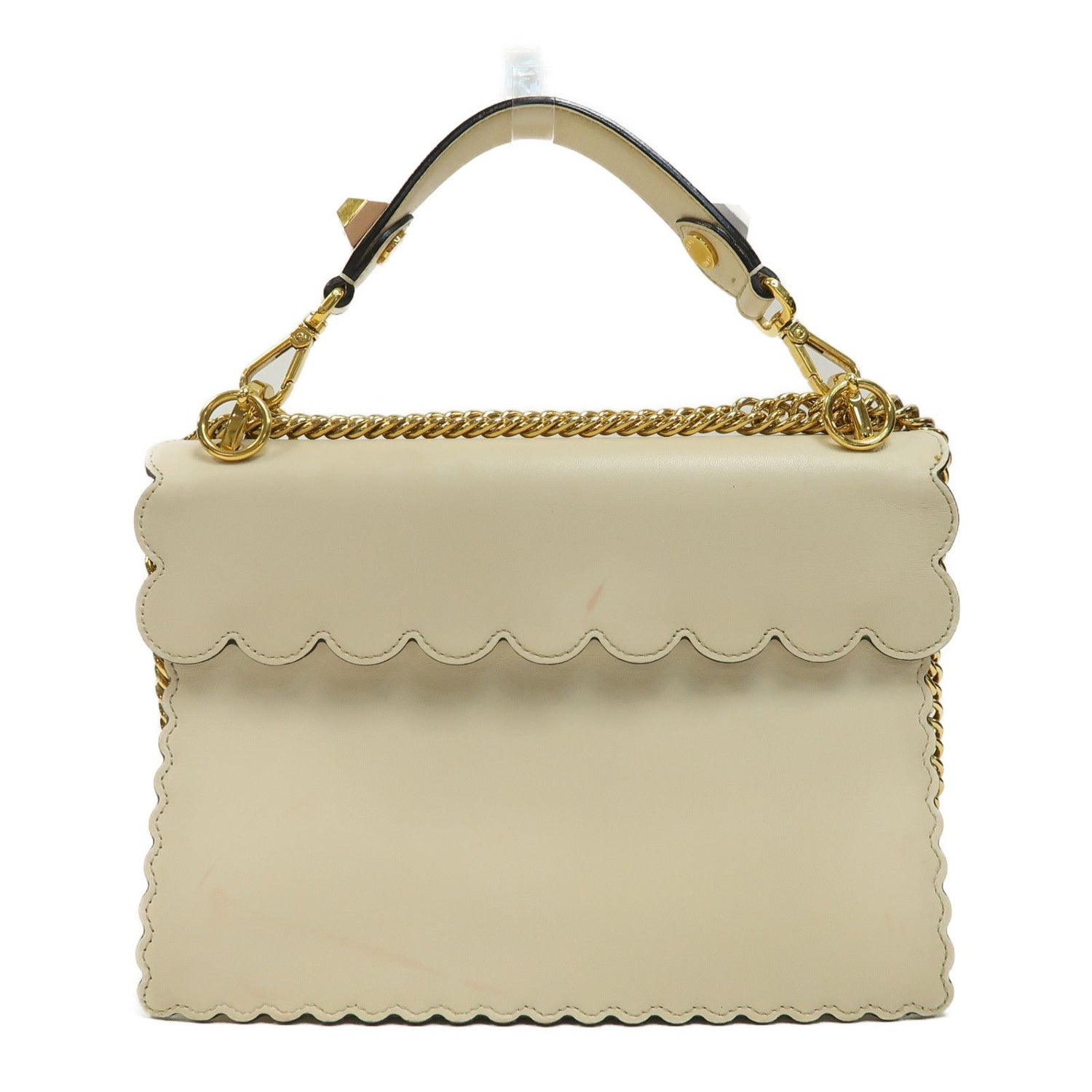 Fendi Vitello Liberty Scalloped Studded Kan I Shoulder Bag