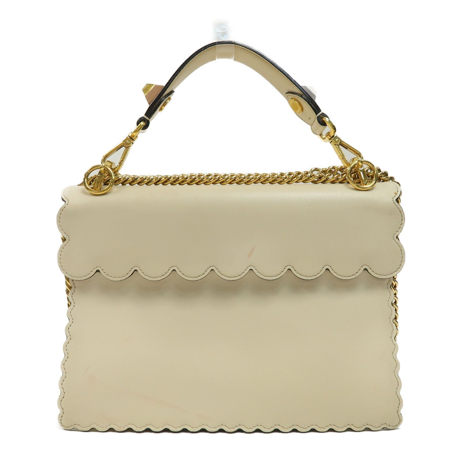 Fendi Vitello Liberty Scalloped Studded Kan I Shoulder Bag