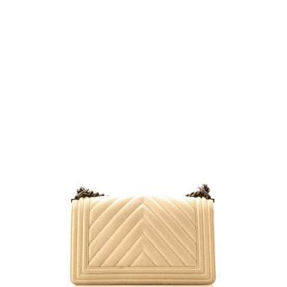 Chanel Boy Flap Bag Quilted Caviar Old Medium