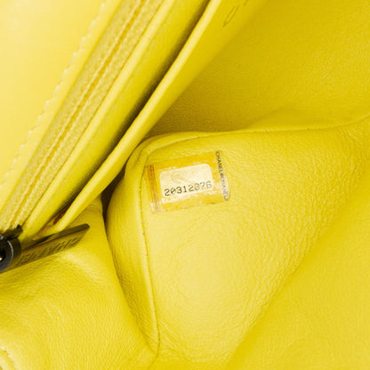 Chanel Mini Rectangular Classic Velvet Single Flap Yellow