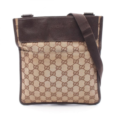 Gucci Gg Canvas Shoulder Bag Beige Brown Canvas 27639