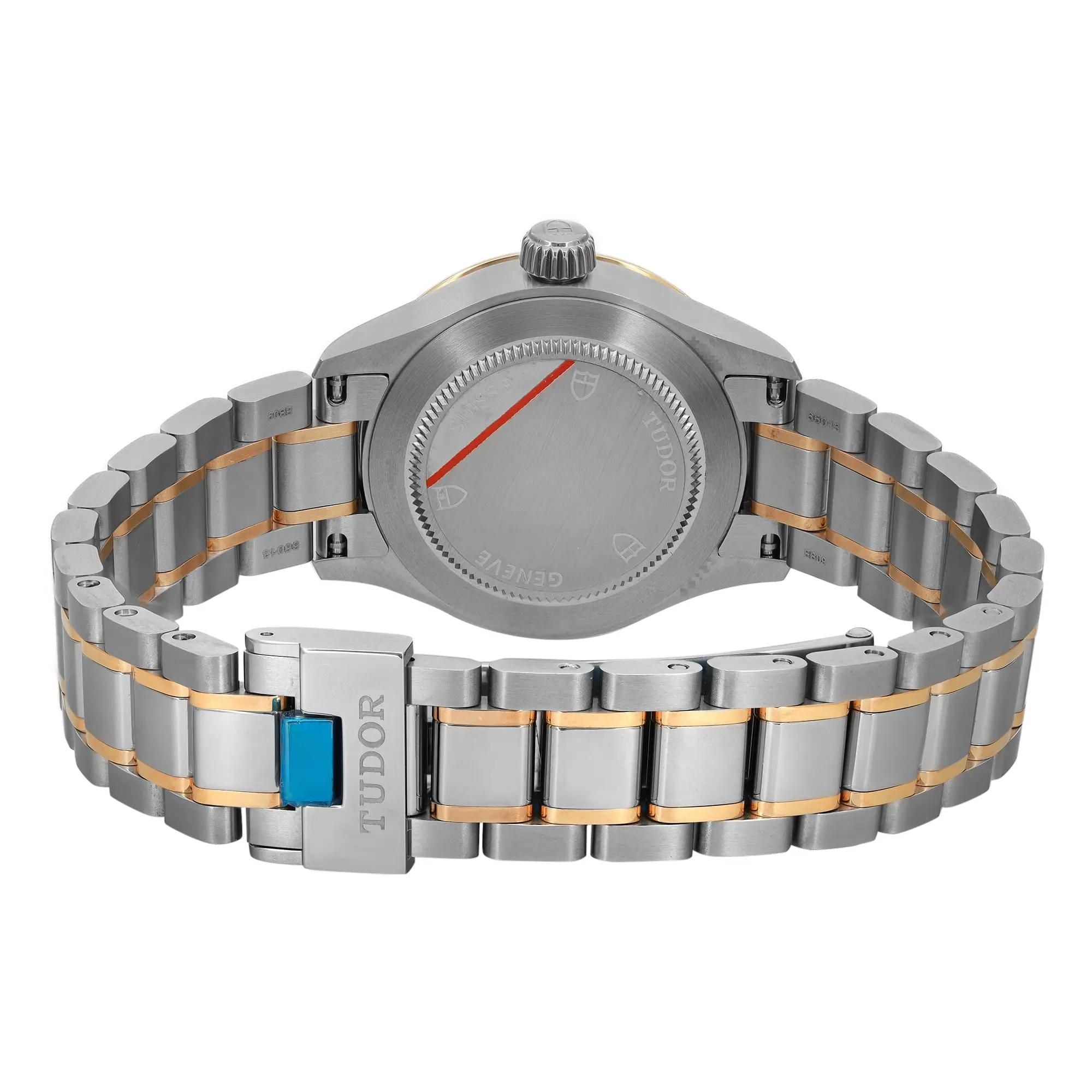 Tudor Style 28 18k Yellow Gold Steel Silver Dial Ladies Watch 12103-0002