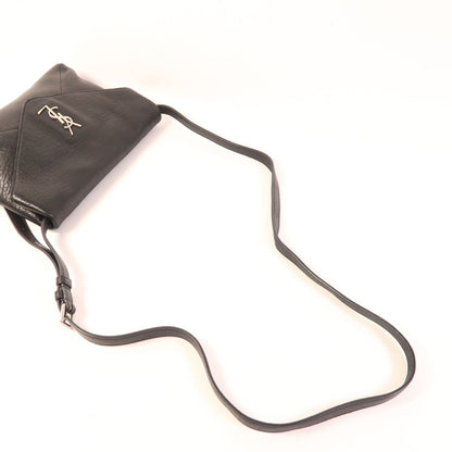 Yves Saint Laurent Cowhide Leather Sac De Jeur Silver Shoulder Bag Black Calfskin (cowhide) 480583