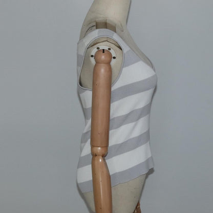 Chanel Tank Top Cotton 38 Gray Cc Auth