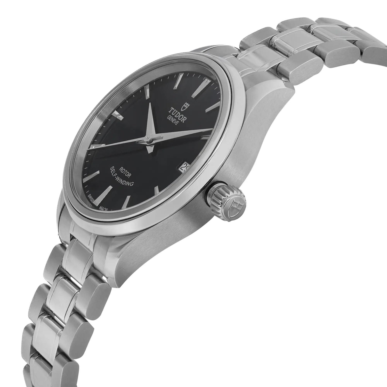 Tudor Style 34mm Stainless Steel Black Dial Ladies Automatic Watch 12300-0002