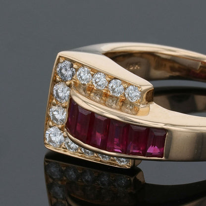 Oscar Heyman rubies, diamonds and gold ring