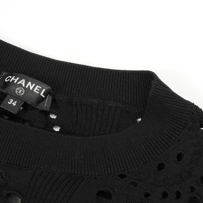 Chanel Black Coco Mark Knit Cotton P 62984k 48963