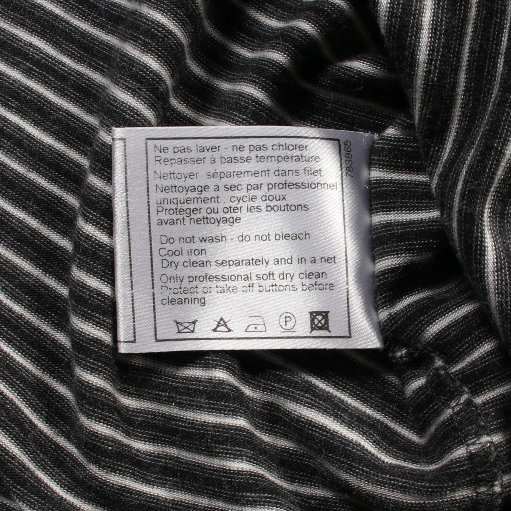 Chanel Black White T-shirt Cotton Nylon P 34294k 00963