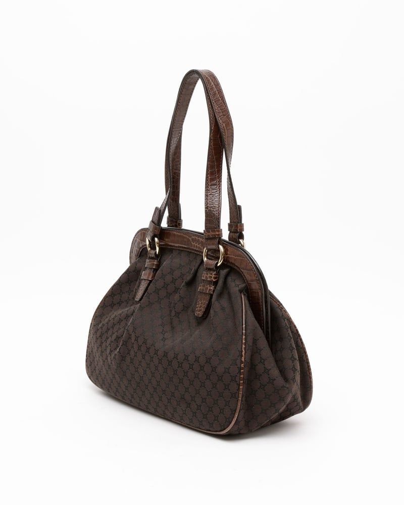 Celine Triomphe Croc Tassel Bag