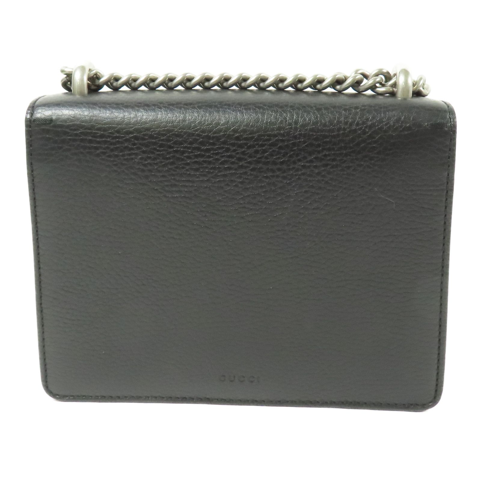 Gucci Cowhide Leather Dionysus Silver Shoulder Bag Black Calfskin (cowhide) 421970 Caogn 8176