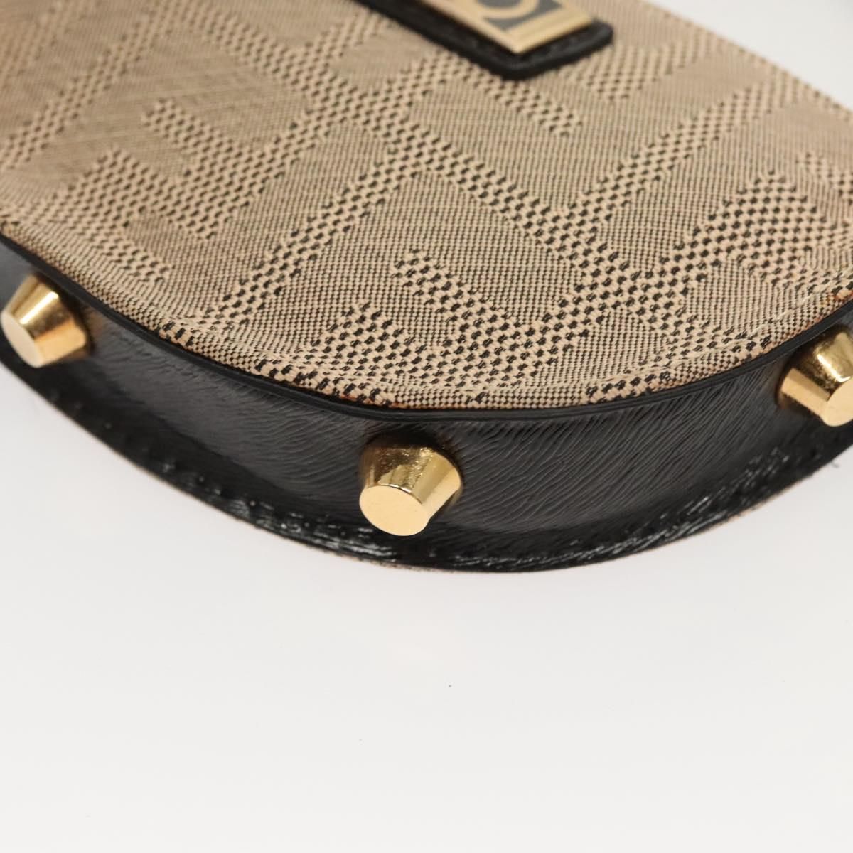 Fendi Zucca Canvas Accessory Pouch Beige Gold Auth