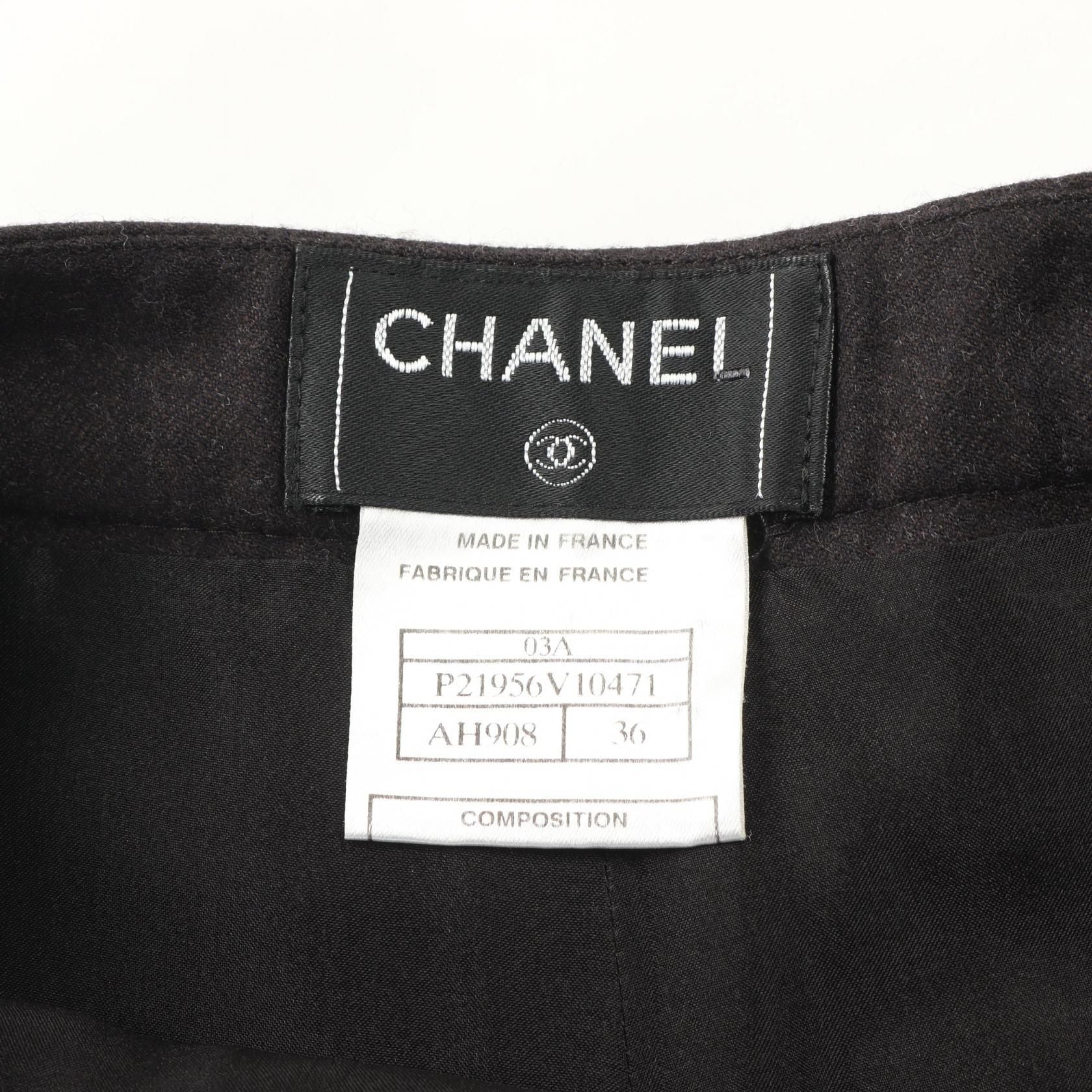 Chanel Brown Pants Wool Cashmere P 21956
