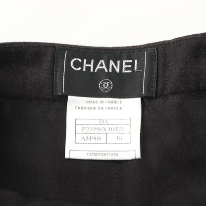 Chanel Brown Pants Wool Cashmere P 21956