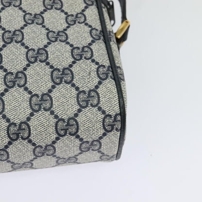 Gucci Gg Supreme Sherry Line Shoulder Bag Pvc Navy Gold 98 02 004 Auth