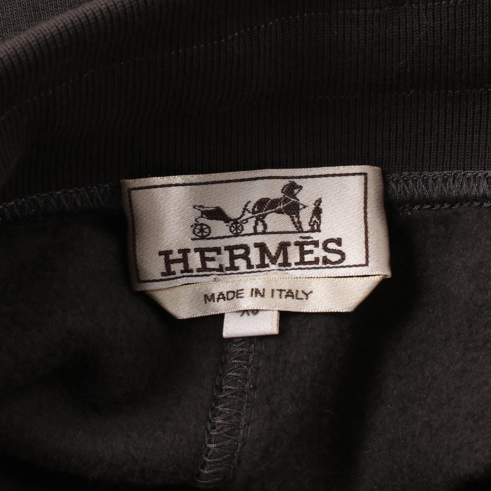 Hermes Run H Pants *41-5711 Cotton Gray Mens Xs