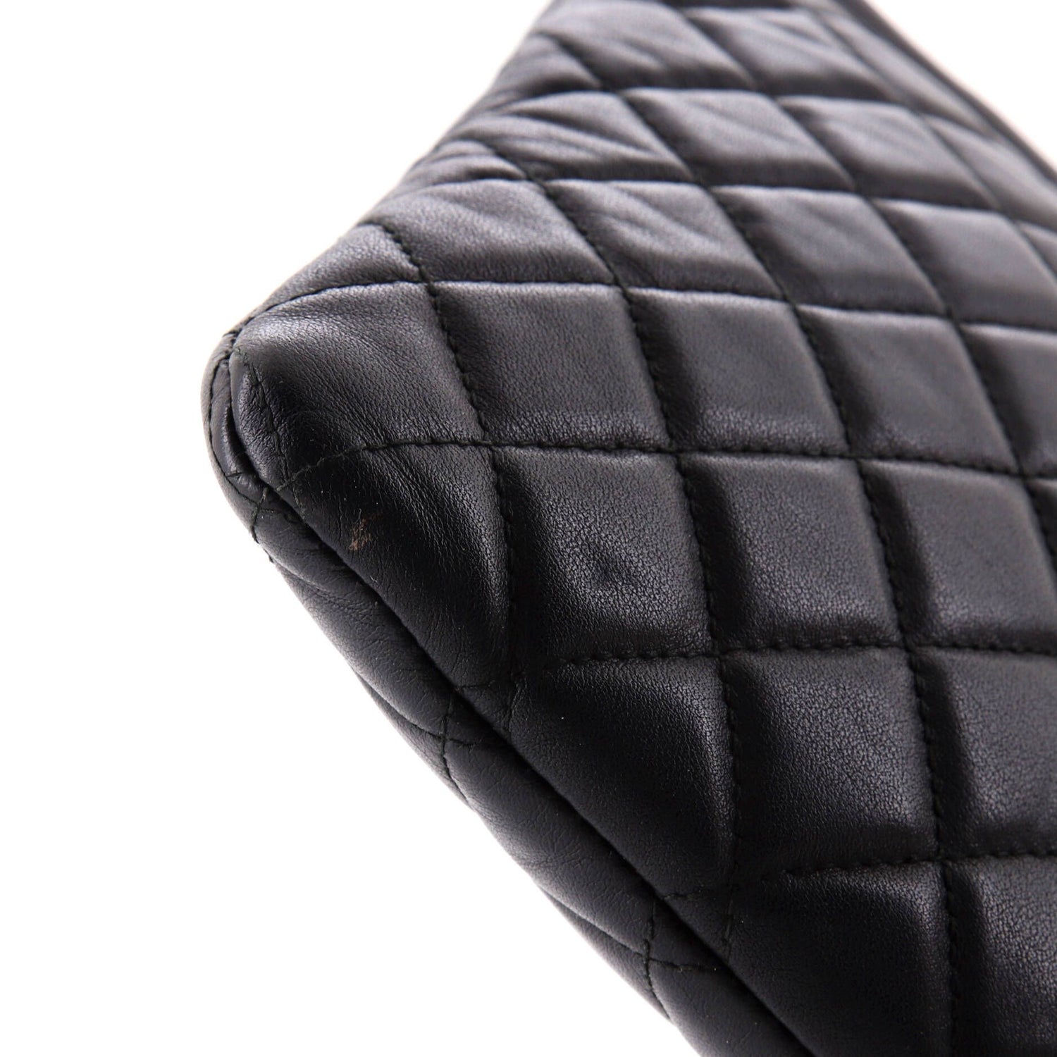Chanel Boy O Case Clutch Quilted Lambskin Medium